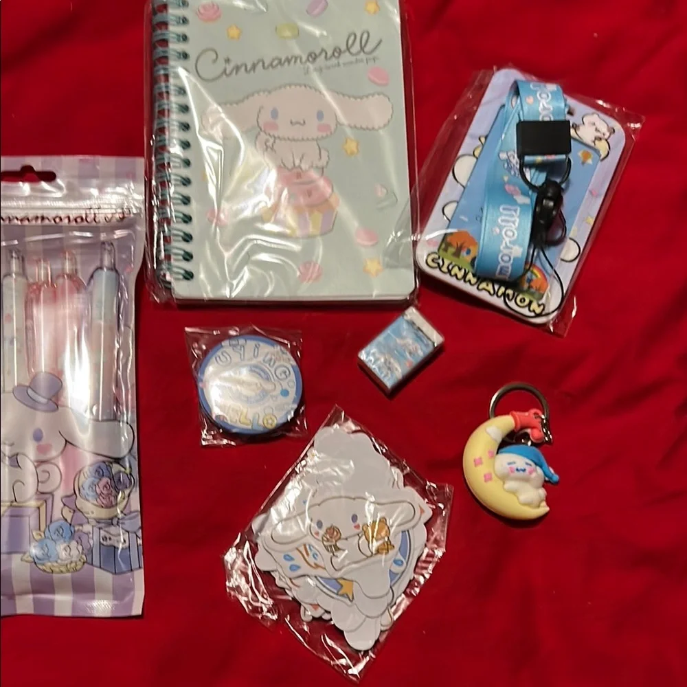 Cinnamoroll Stationery Set with Blue and White Accessories